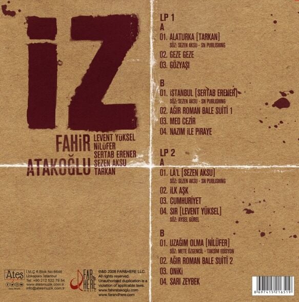 Fahir Atakoğlu -  İz 2'li Plak