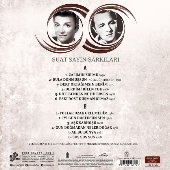 Zeki Müren - Suat Sayın Şarkıları Plak