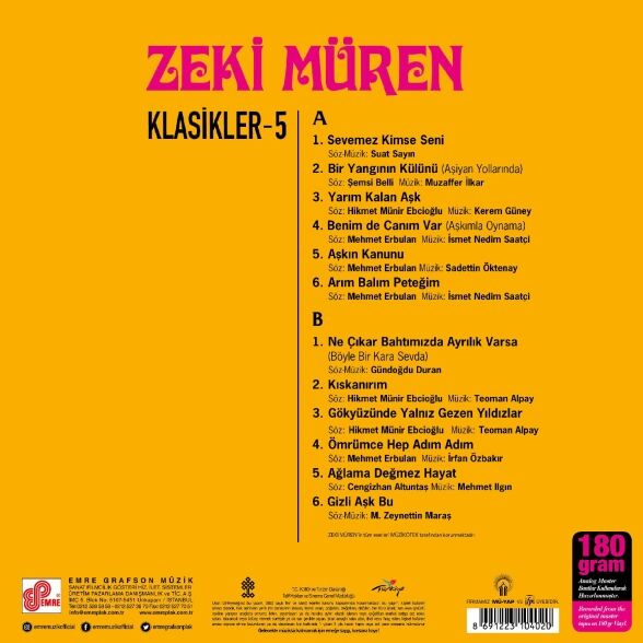 Zeki Müren - Klasikler 5 Plak