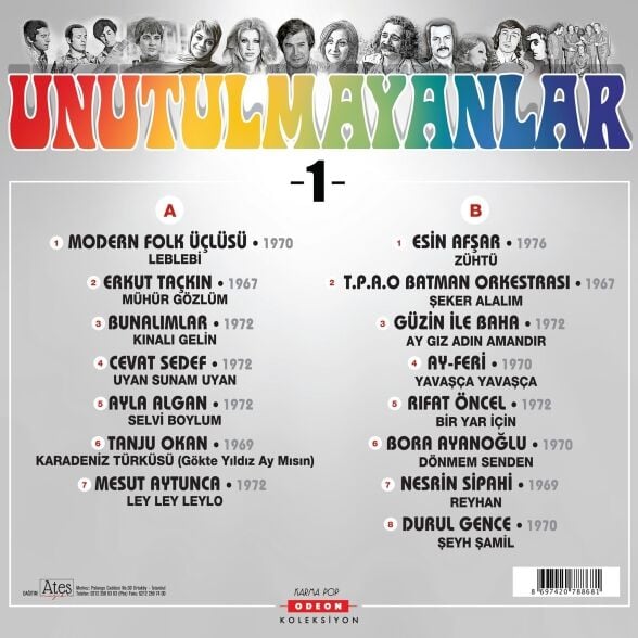 Unutulmayanlar 1 Plak
