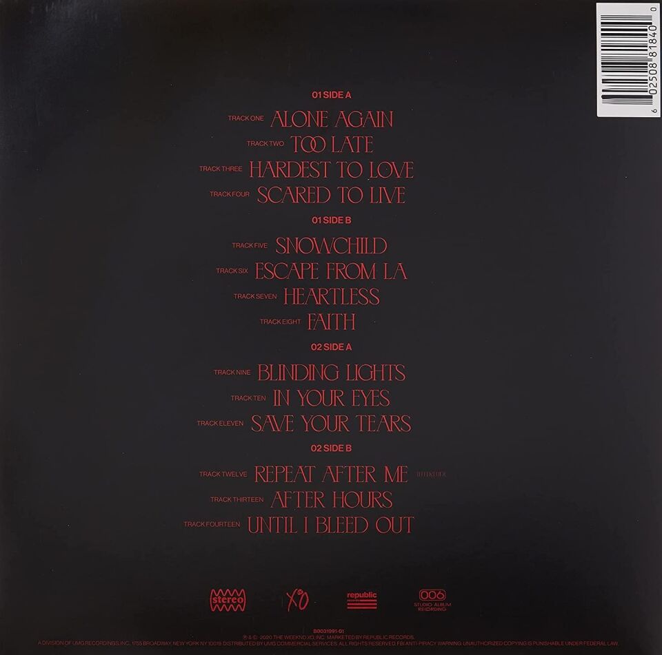The Weeknd – After Hours 2'li Plak