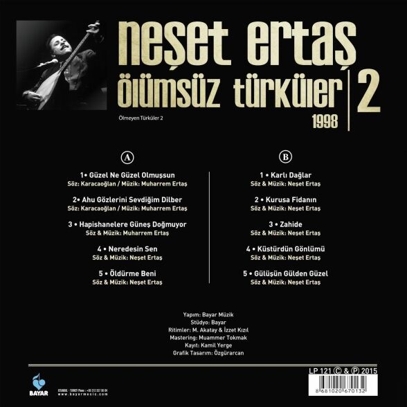 Neşet Ertaş - Ölümsüz Türküler (1998) Plak