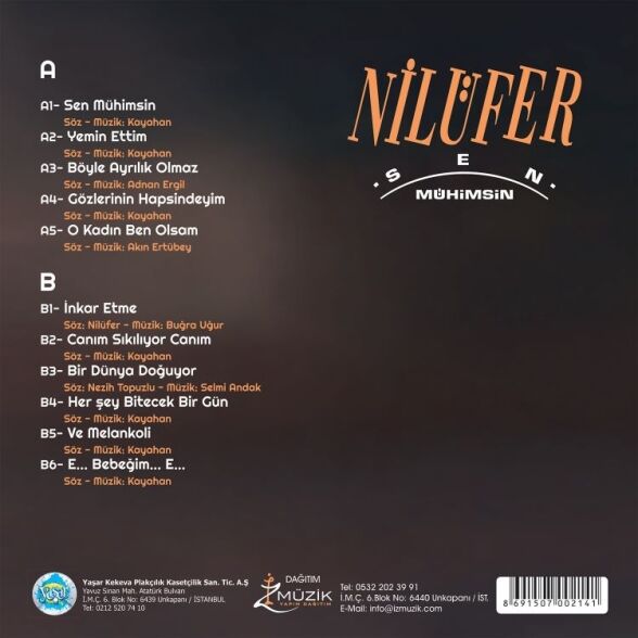 Nilüfer - Sen Mühimsin Plak