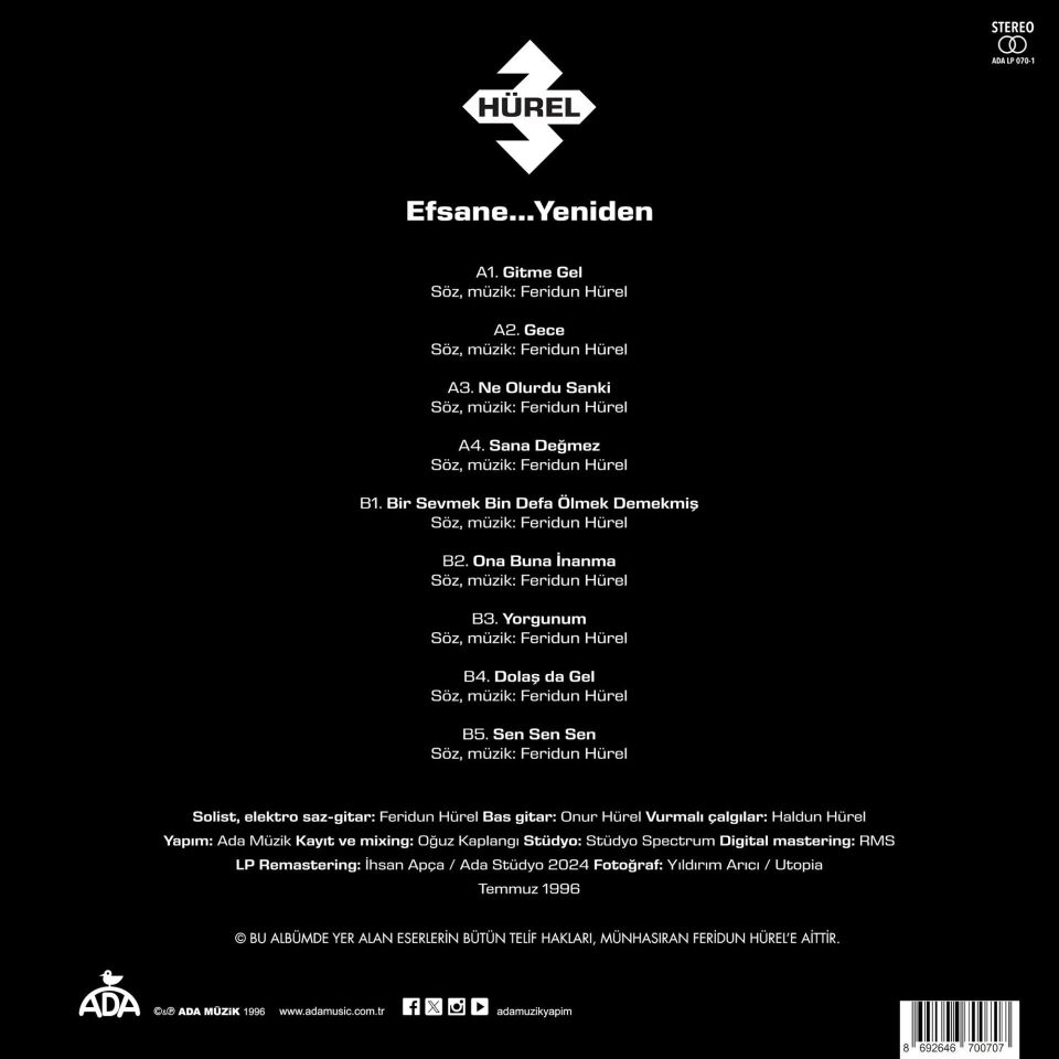 3 Hürel - Efsane Yeniden Plak