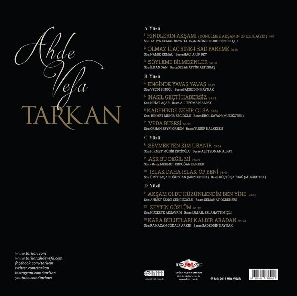 Tarkan - Ahde Vefa 2'li Plak