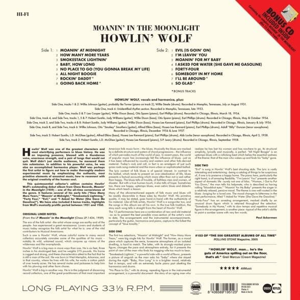 Howlin' Wolf - Moanin' In The Moonlight Plak