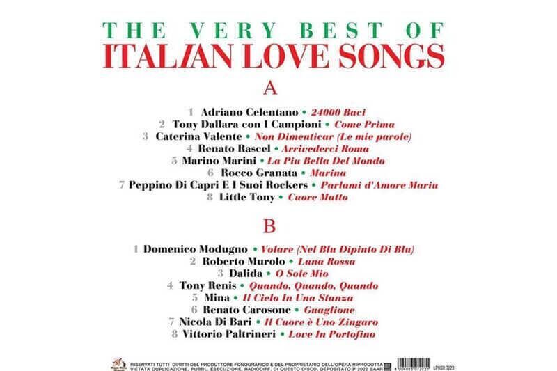 İtalian Love Songs 33'lük Plak