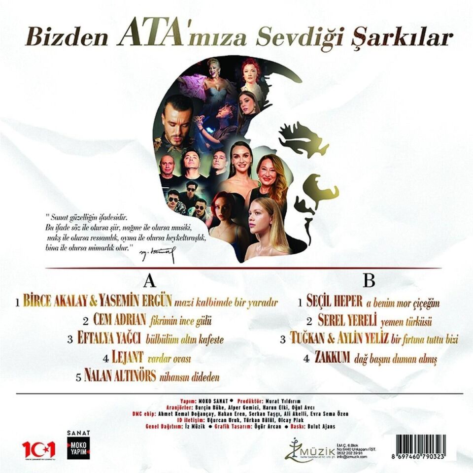 -Bizden Ata'mıza Sevdiği Şarkılar - Atatürk - Plak