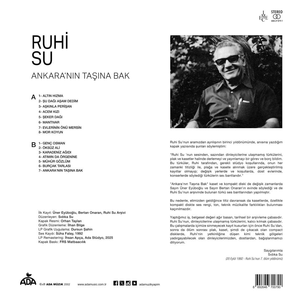 Ruhi Su - Ankara'nın Taşına Bak Plak