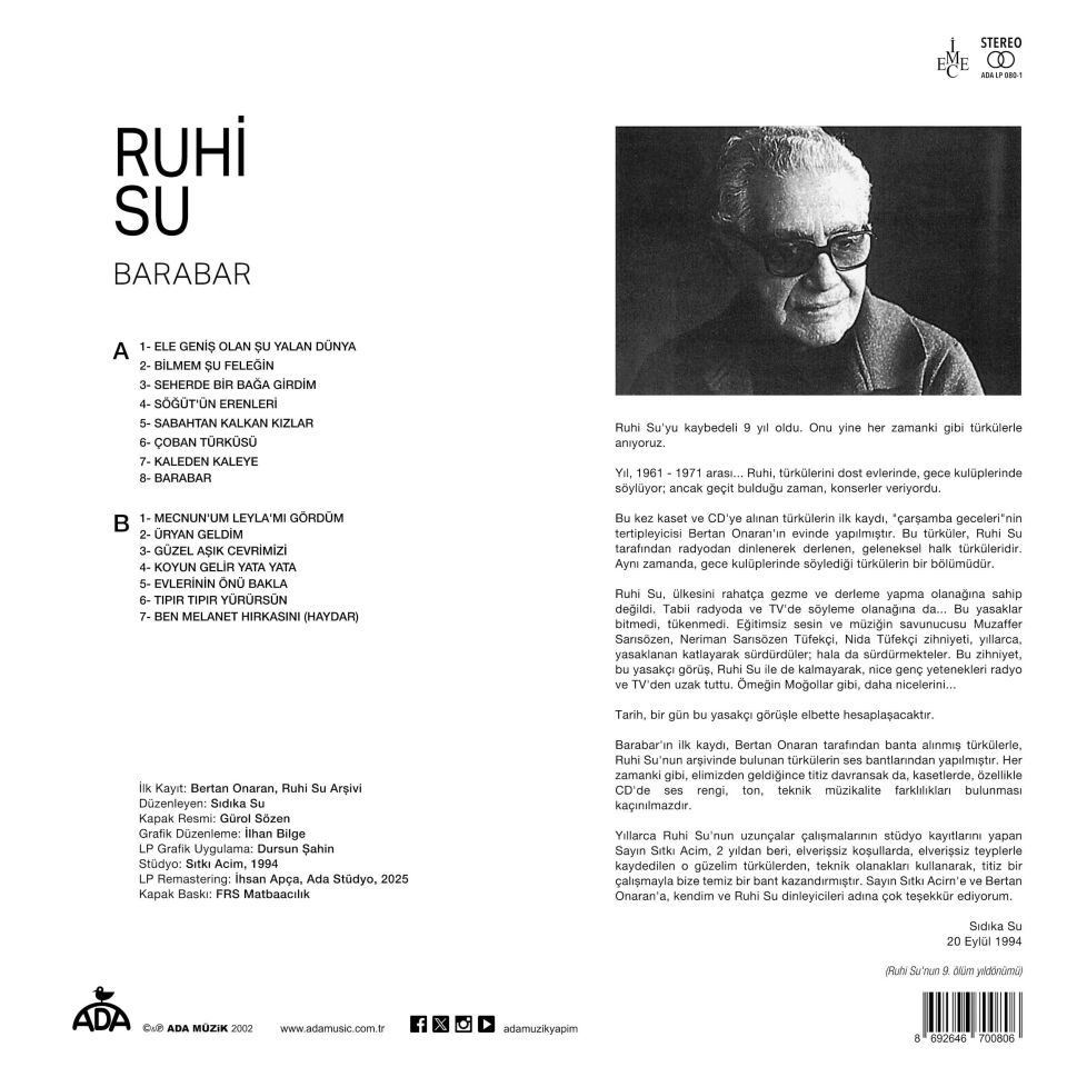 Ruhi Su - Barabar Plak