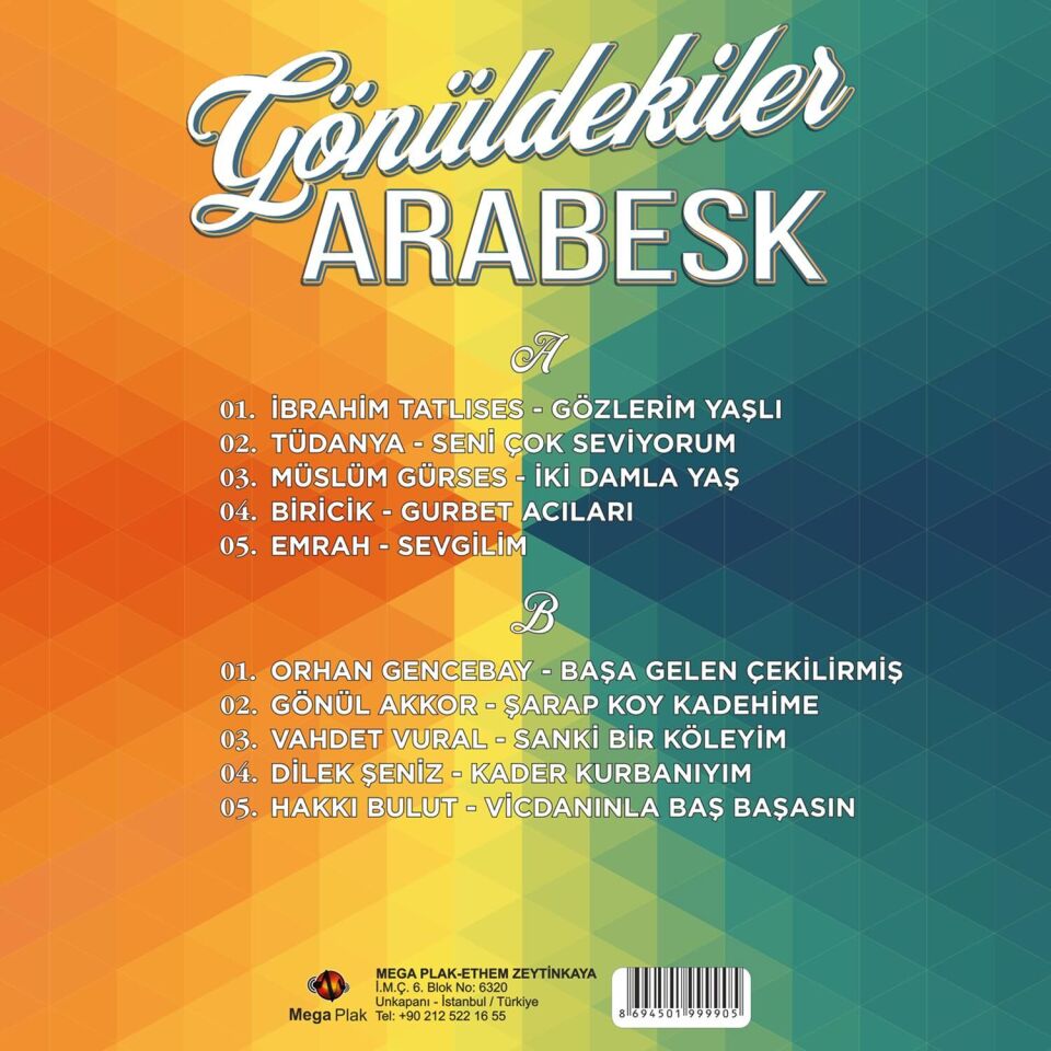 Gönüldekiler - Arabesk 33'lük Yeni Baskı Plak