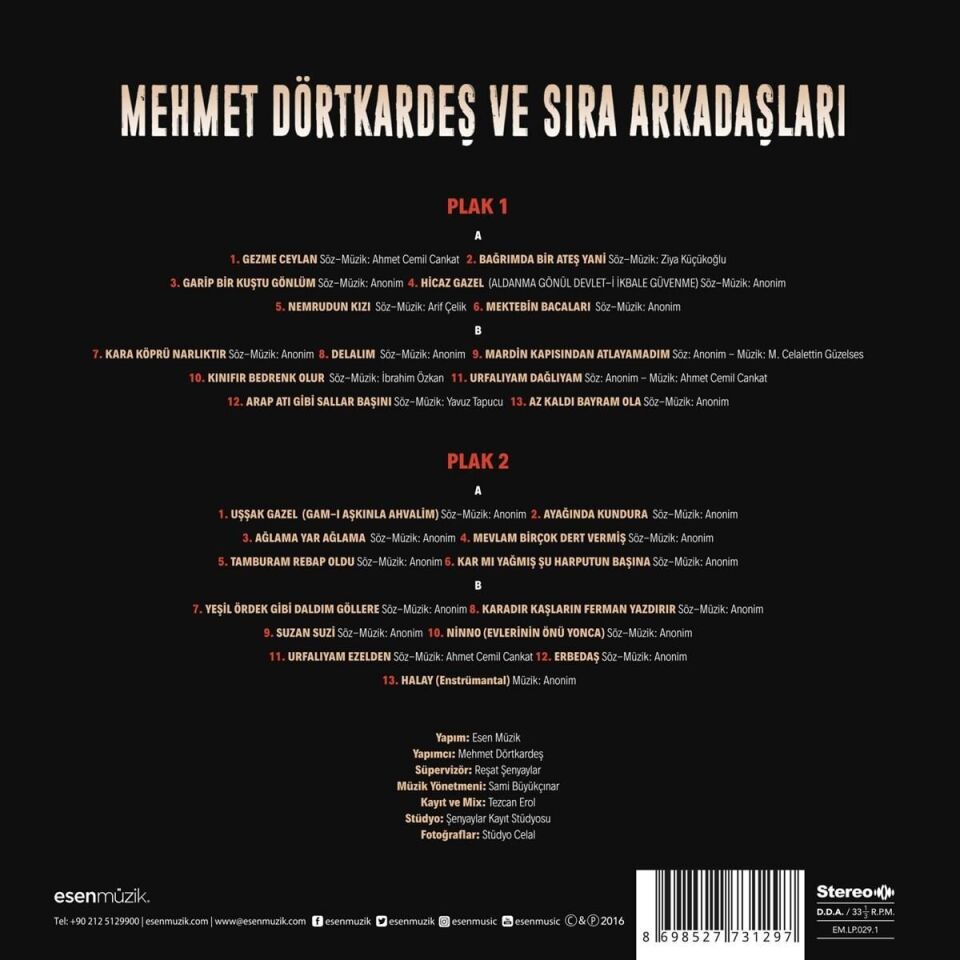 Mehmet Dörtkardeş Ve Sıra Arkadaşları 2'li Plak