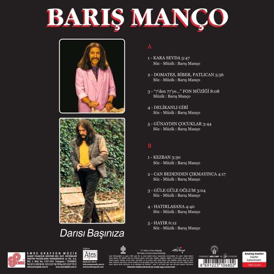 Barış Manço - Darısı Başınıza Yeni Baskı Plak
