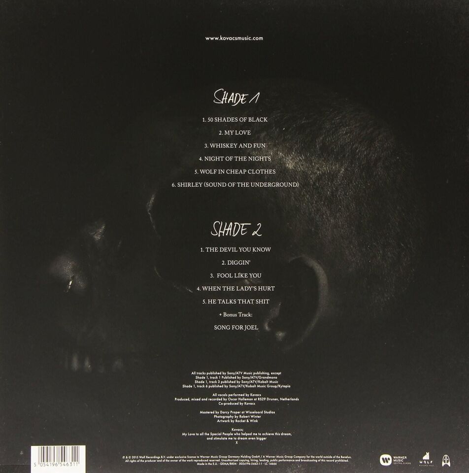 Kovacs- Shades of Black 33'lük Plak