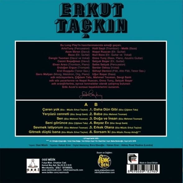 Erkut Taçkın - Erkut Taçkın Plak
