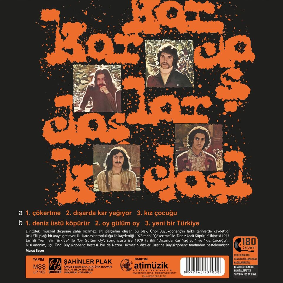 Kardaşlar - Deniz Üstü Köpürür Plak