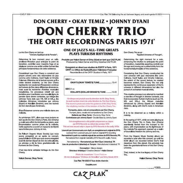 Okay Temiz - Don Cherry Trio - The ORTF Recordings Paris 1971 Plak
