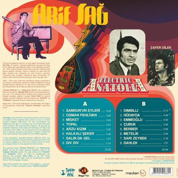 Arif Sağ, Zafer Dilek - Electric Anatolia Plak