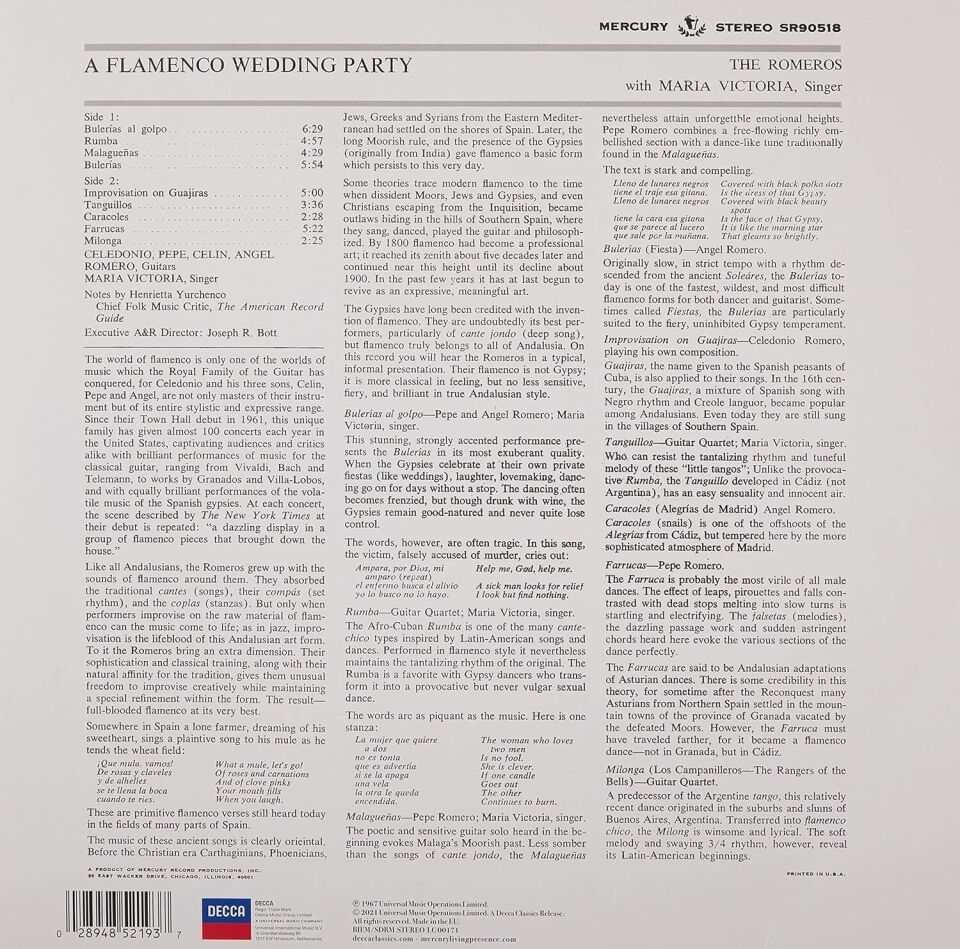 The Romeros With Maria Victoria – A Flamenco Wedding Party Plak