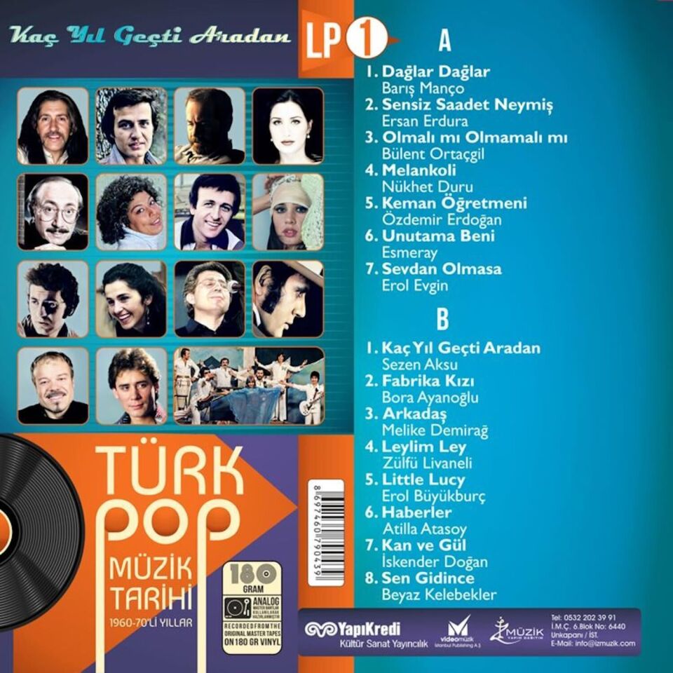 Türk Pop Müzik Tarihi 60-70'li Yıllar Mavi 1 Plak