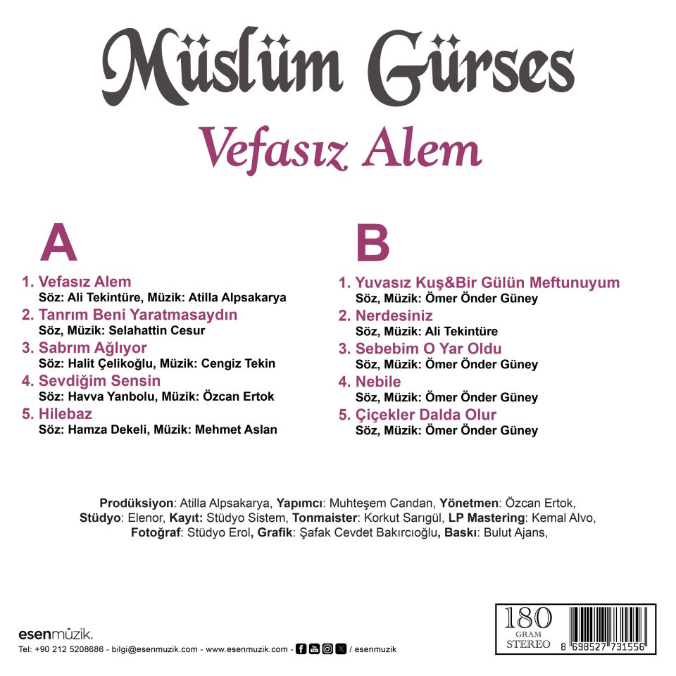 Müslüm Gürses – Vefasız Alem Plak