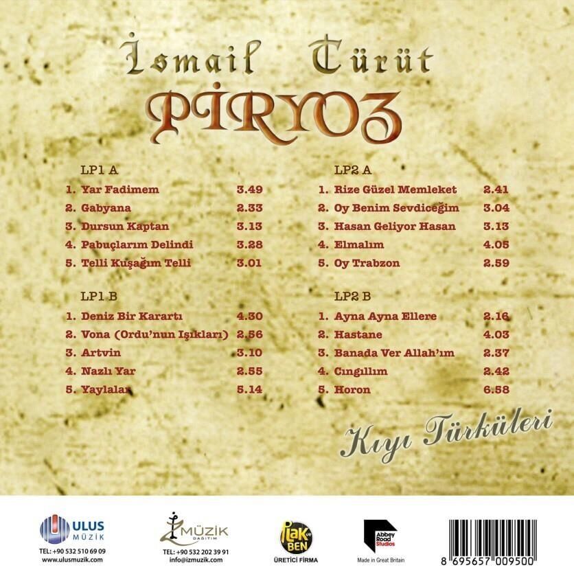 İsmail Türüt - Piryoz - Kıyı Türküleri 2'li Plak