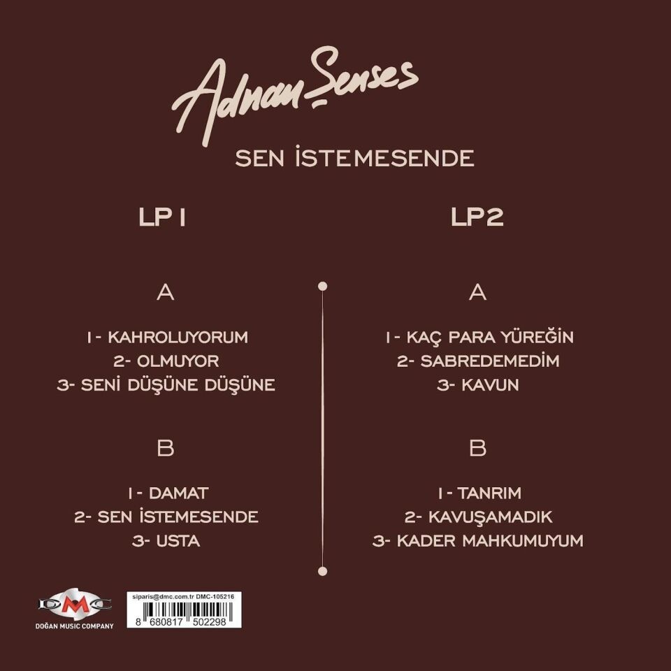 Adnan Şenses - Sen İstemesende 2'li Plak