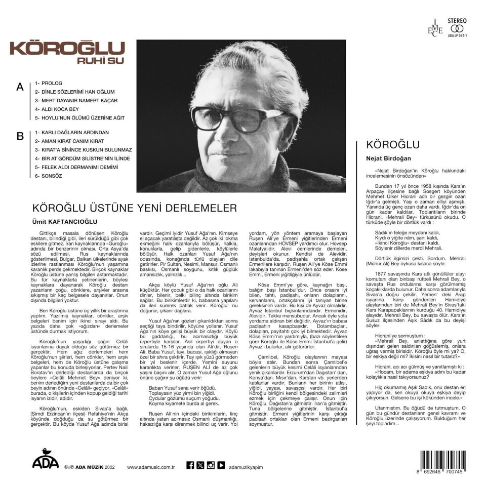 Ruhi Su - Köroğlu Plak