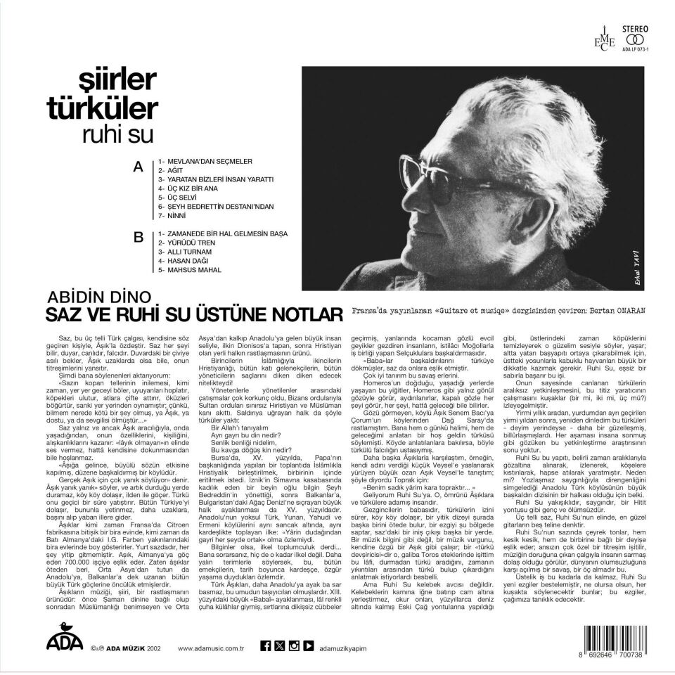 Ruhi Su - Şiirler Türküler Plak