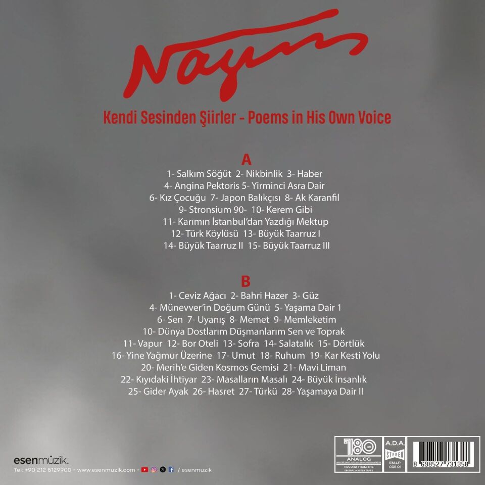 Nazım Hikmet Kendi Sesinden Plak