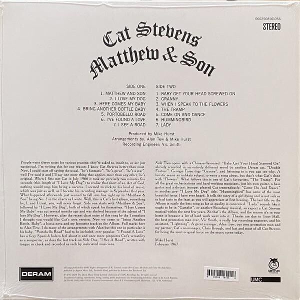 Cat Stevens Matthew & Son - CreamPlak