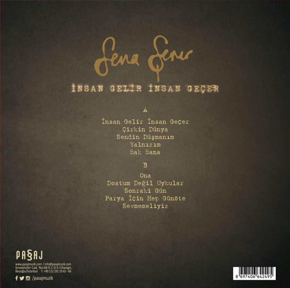 -Sena Şener - İnsan Gelir İnsan Geçer  Plak