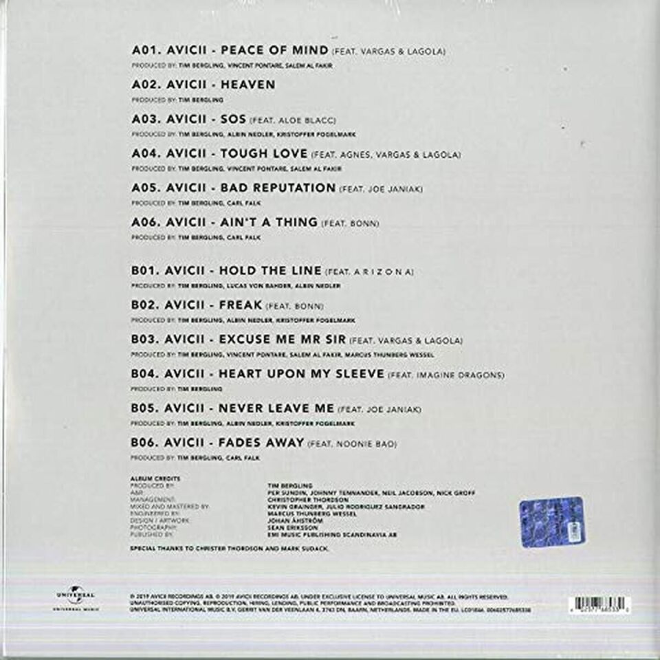 Avicii - 2019 Tim  Plak