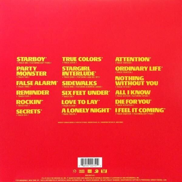 The Weeknd – Starboy Red Translucent 2'li Plak