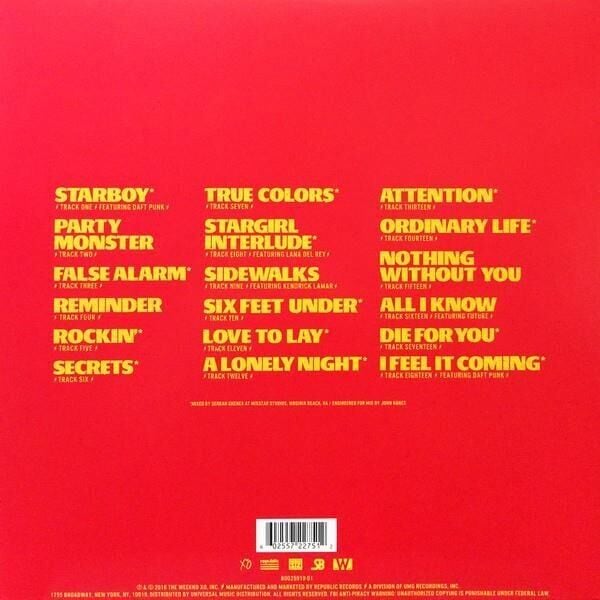 The Weeknd – Starboy Red Translucent 2'li Plak