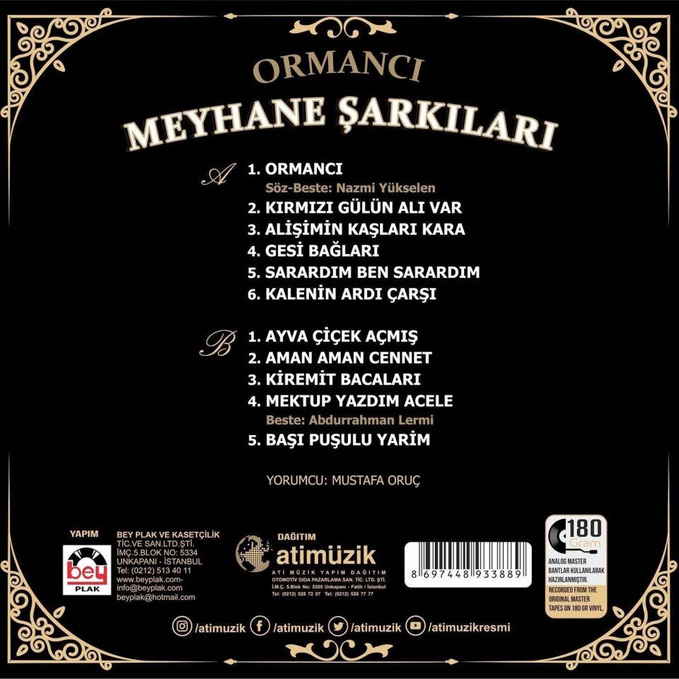 Meyhane Şarkıları - Ormancı Plak
