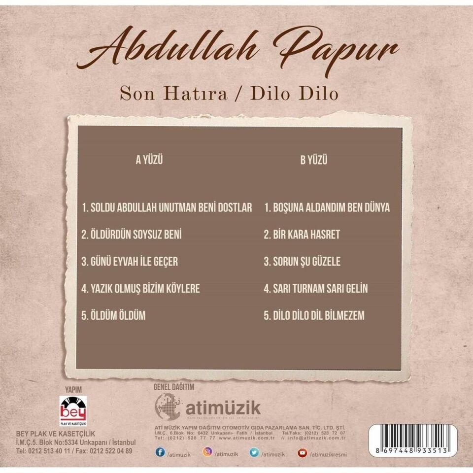 -Abdullah Papur - Son Hatıra Plak