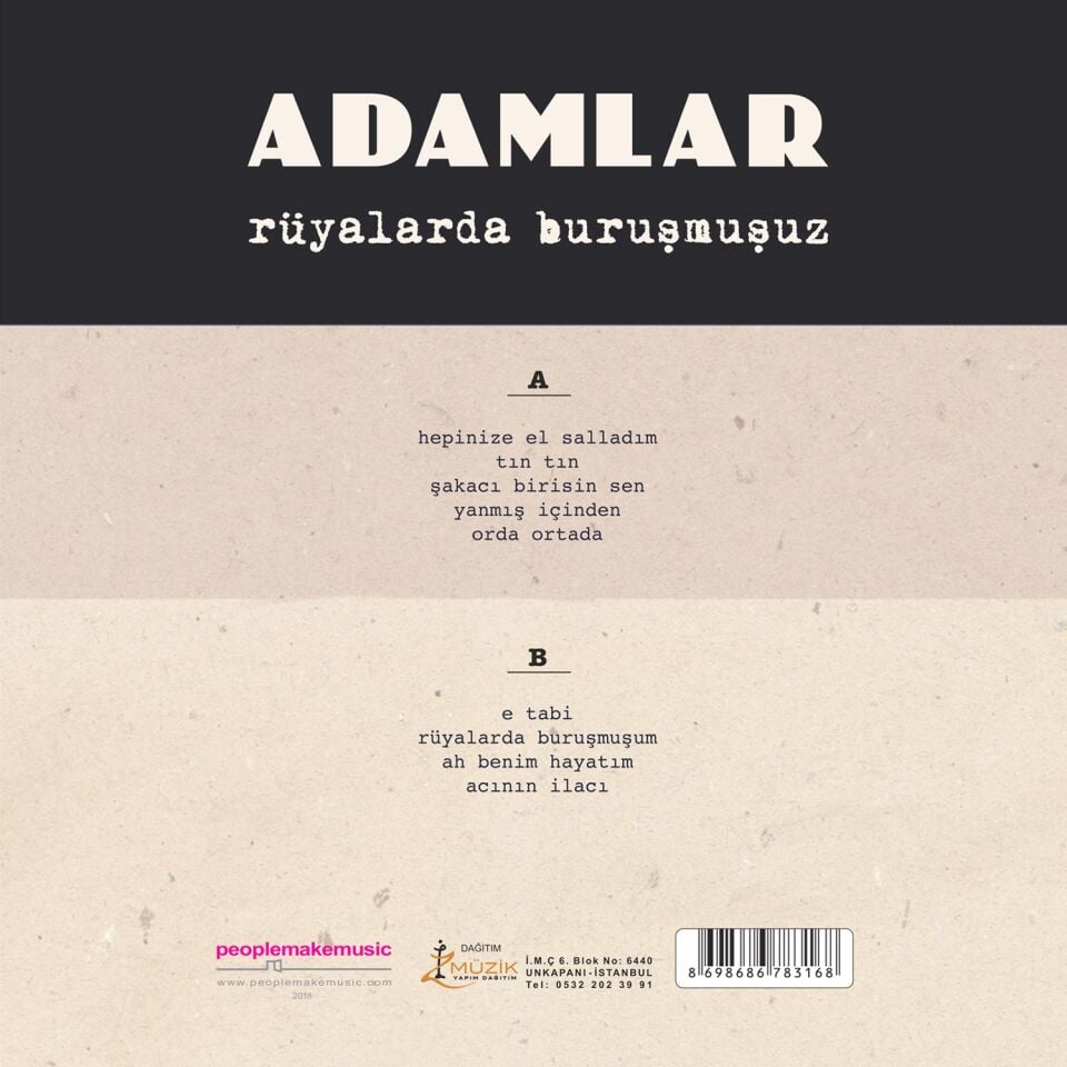 Adamlar - Rüyalarda Buruşmuşuz Plak