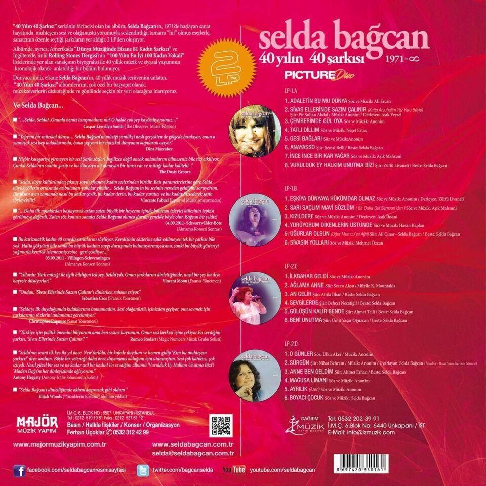 Selda Bağcan - 40 Yılın 40 Şarkısı 1 Resimli 2'li Plak