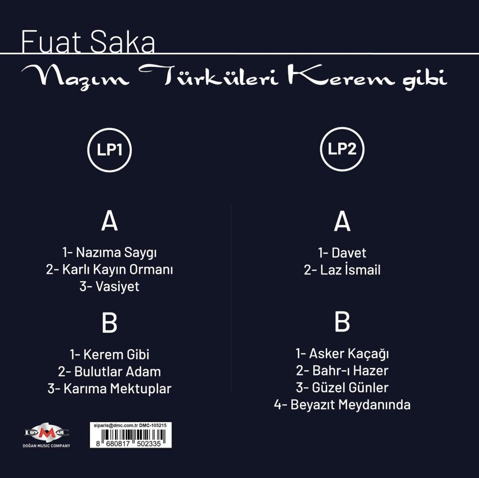 Fuat Saka - Nazım Türküleri 2'li Plak