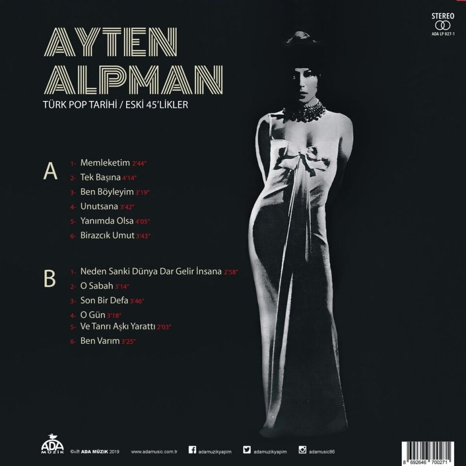 Ayten Alpman - Türk Pop Tarihi / Eski 45'likler ( Plak) (