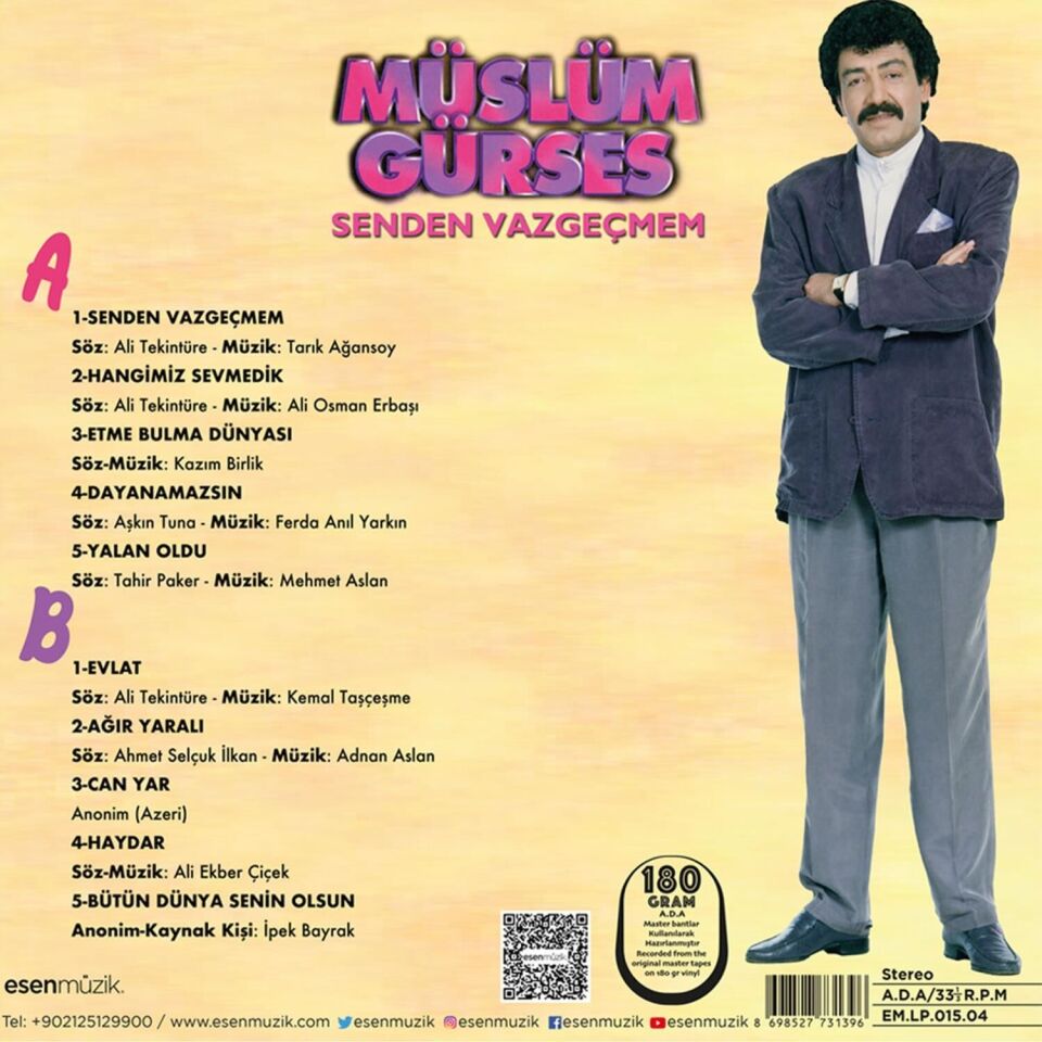 Müslüm Gürses - Senden Vazgeçmem Plak