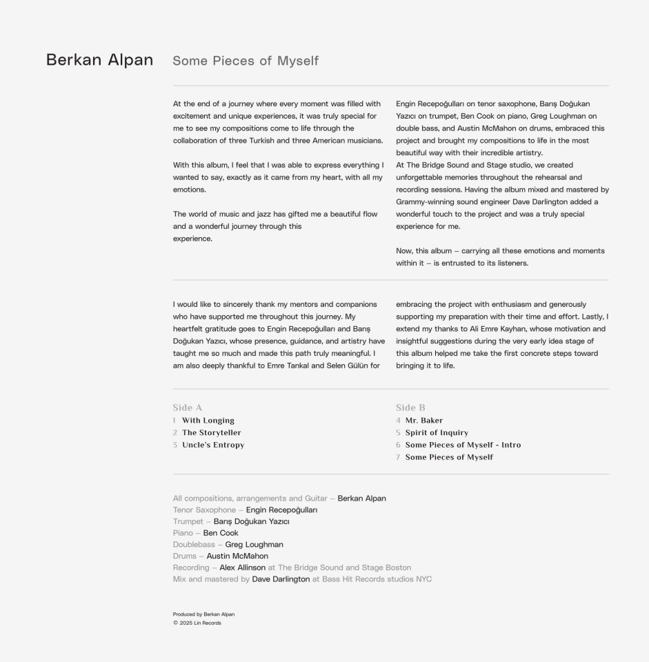 Berkan Alpan - Some Pieces of Myself Plak