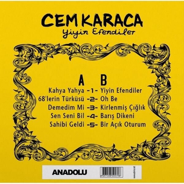 Cem Karaca - Yiyin Efendiler Sarı Plak