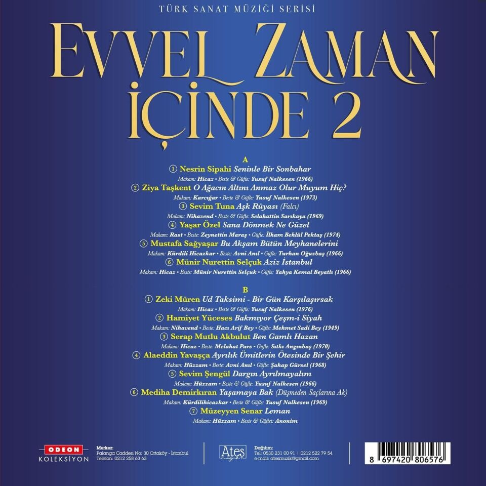 Evvel Zaman İçinde 2 Türk Sanat Müziği Serisi Plak