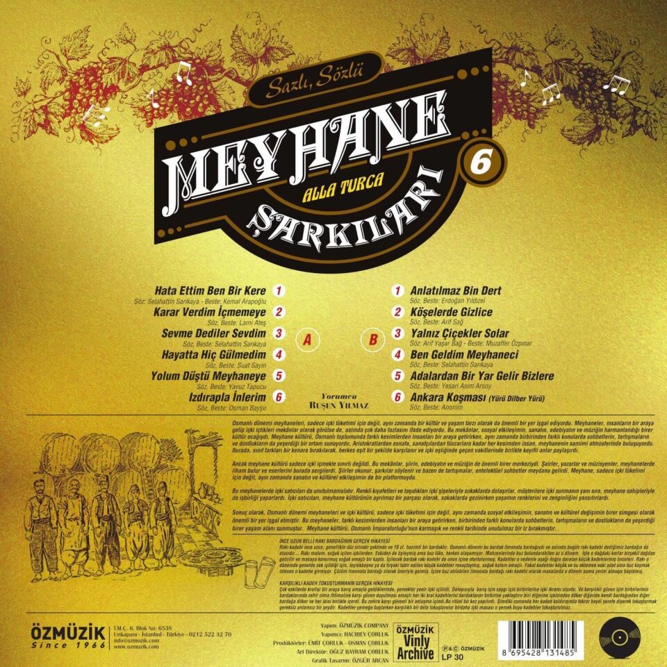 Meyhane Şarkıları 6 Plak